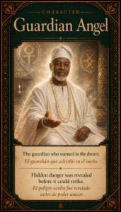 Character card of the Guardian Angel who warned Ejiogbe in a dream about hidden danger.