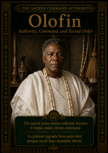 Character card of Olofin from the Ifá story The Path Where the Religious Preparation of the Paint Was Born.