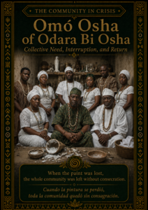 Character card representing the Omó Osha community from the Ifá story The Path Where the Religious Preparation of the Paint Was Born.