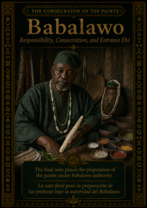Character card of a Babalawo from the Ifá story The Path Where the Religious Preparation of the Paint Was Born.
